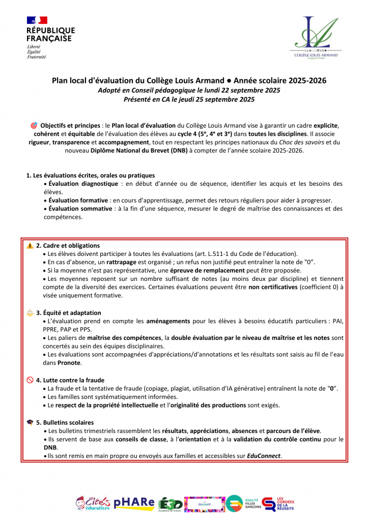 2025-2026-0771518G-DNB-Cycle-4-Plan-local-devaluation-Flyer.VD-1-725x1024 Plan local d'évaluation du Collège Louis Armand - Année scolaire 2025-2026