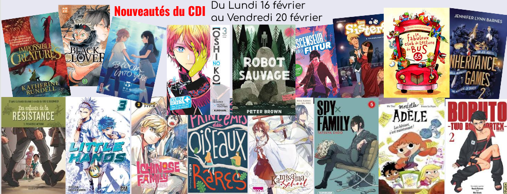 Nouveautés 16/02 au 20/02