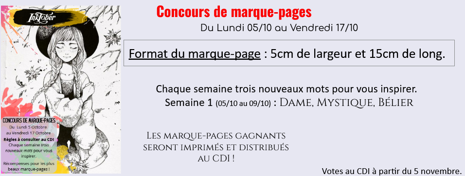 Concours marque-pages inktober 2026