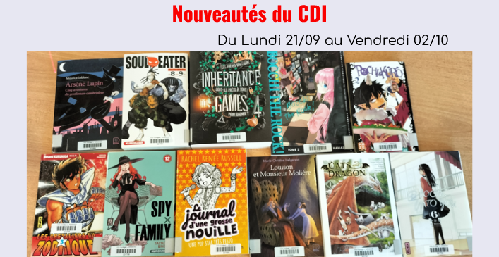 Nouveautés CDI 21/09